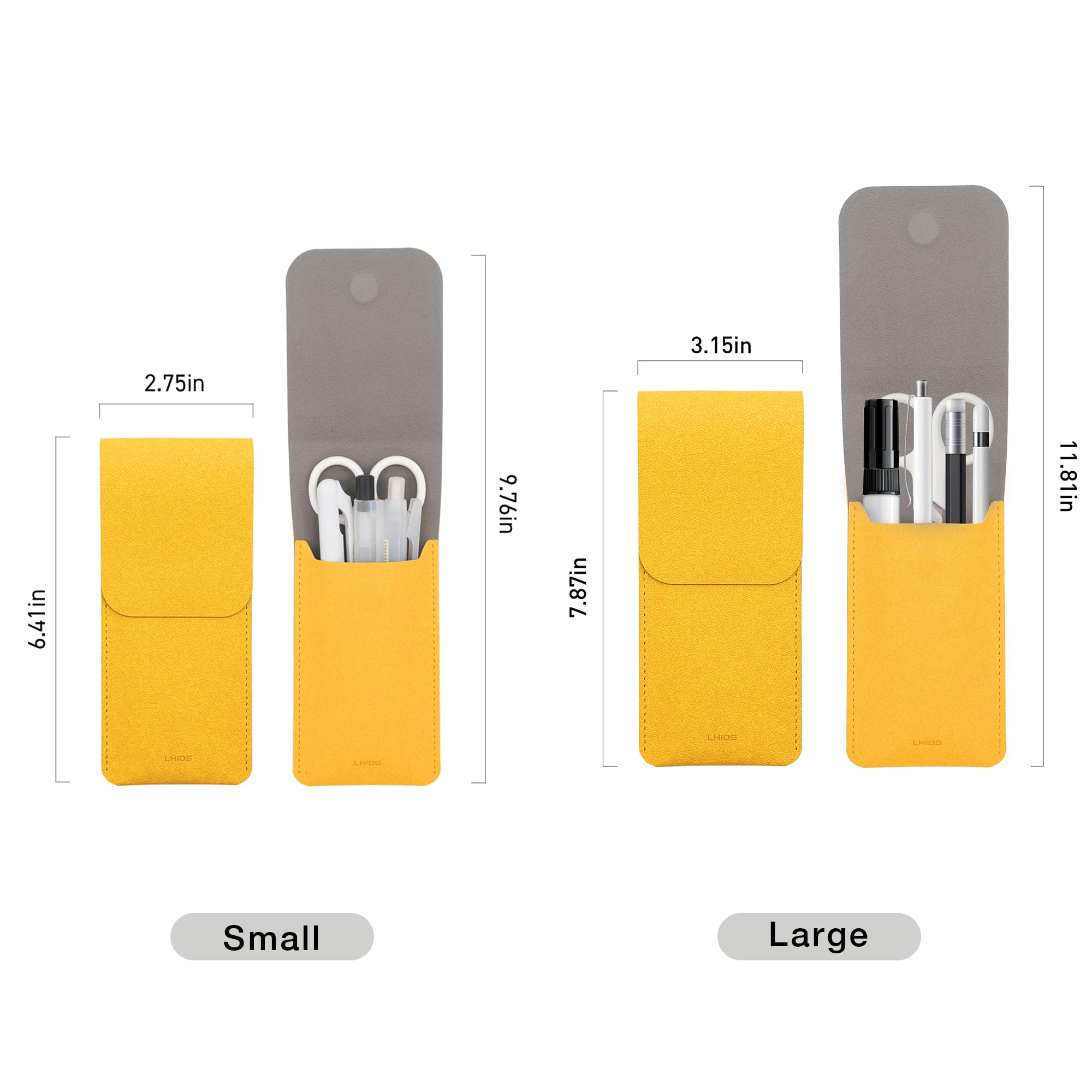 LHiDS Leder-Federmäppchen, Stifttasche für drei Fontänen, Kugelschreiber und Tintenroller, kleines Federmäppchen, Reisetaschen, Organizer, aprikose, Small, Federmäppchen