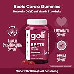 Goli Beets Cardio & B12 Gummies | Heart & Energy Support | CoQ10, Beet Root Extract & Vitamin B12 | Vegan, Plant-Based, Non-GMO, Gluten-Free & Gelatin-Free | 60 Count