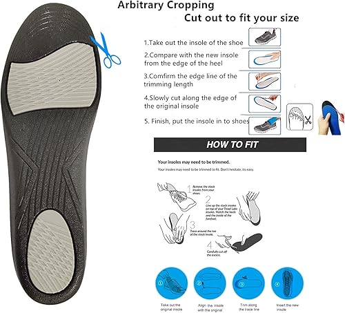 Miniatura 3 de Plantillas de aumento de altura, plantillas de zapatos de ascensor para zapatos demasiado grandes, 0.7 in0.9 in1.4 in inserciones de tacón de altura