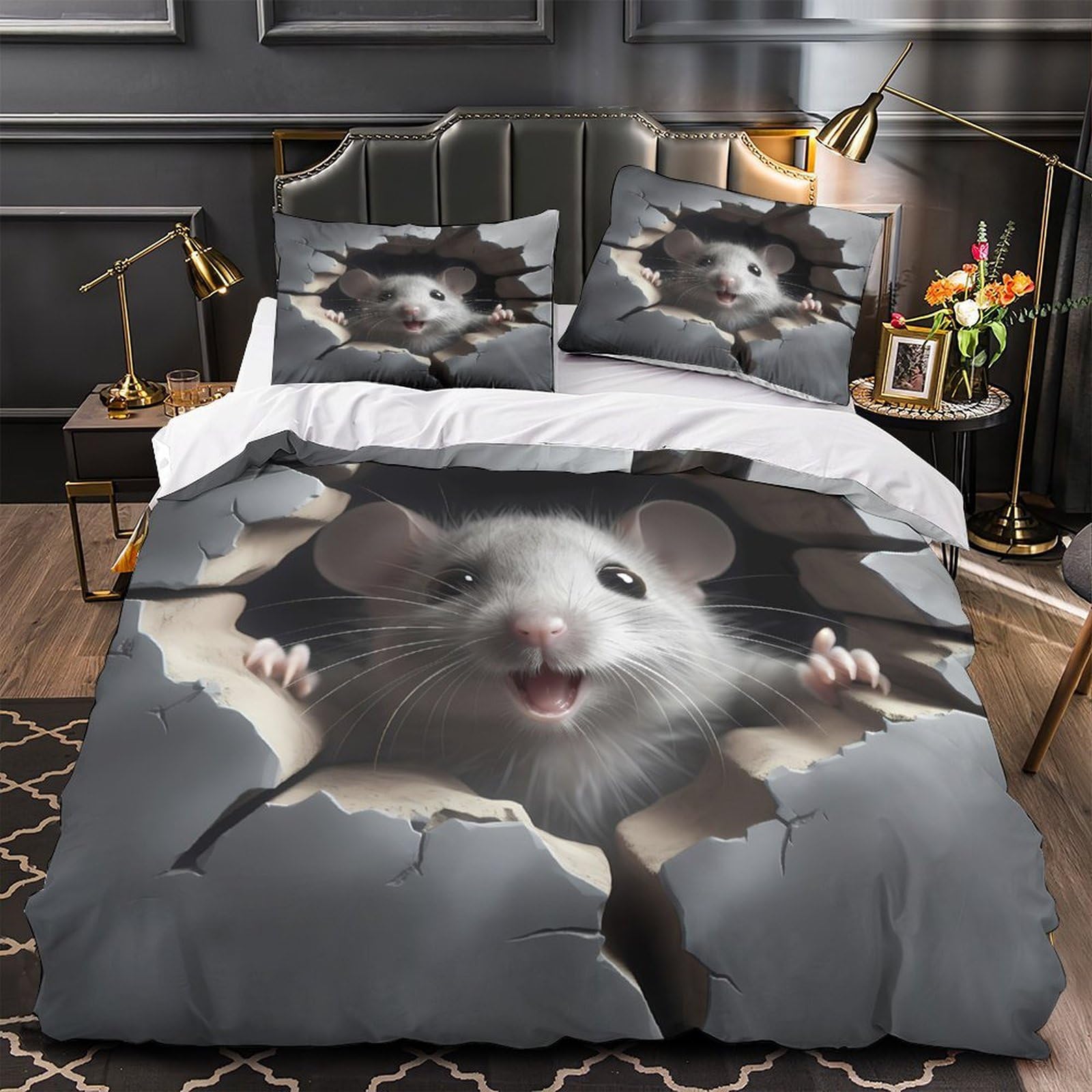 Parure de lit microfibre 135x200cm single housse de couette 3D