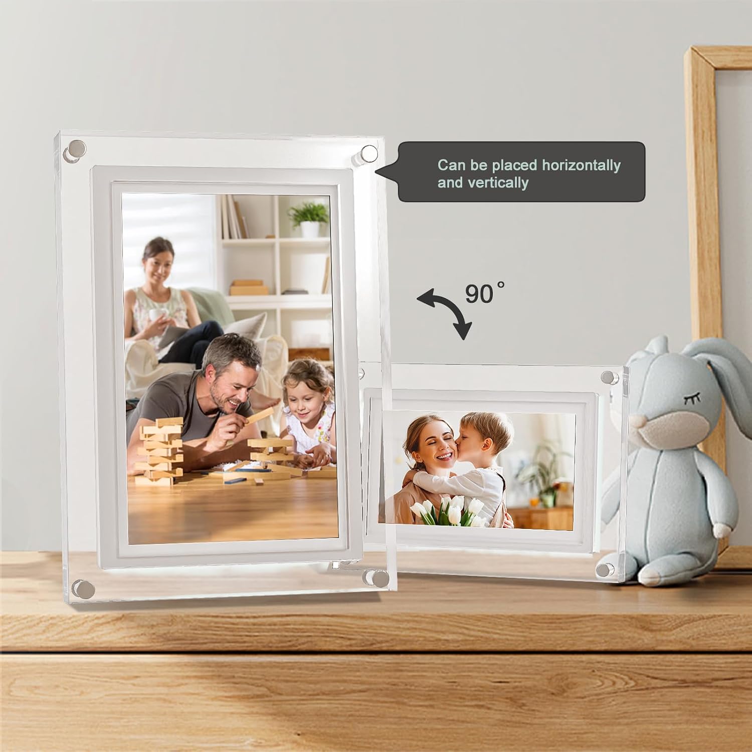 Frameo 7INCH WiFi Acrylic Digital Picture Frame,1024 * 600 IPS Screen Digital Photo Frame,32GB Build in Memory,Auto-Rotate,Share Your Love Anytime Anywhere