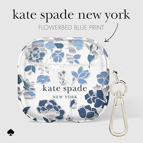 Vista 86 de kate spade new york Funda protectora para AirPods Pro con llavero – Rosa floral, compatible con AirPods Pro de 2ª y 1ª generación Rosa floral