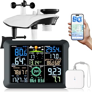 5G/2.4G Dual Band WLAN Wetterstation mit 24/7 AI-Wettervorhersage