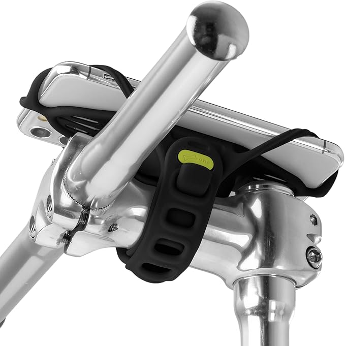 【Bone】Bike Tie Pro 4 自転車 スマホホルダー シリコン製 ステム用 スマートフォンホルダー, 携帯ホルダー, 自転車すまほホルダー, ケータイホルダー, smartphone holder, 落下防止, 防振, 振動吸収, 滑り止め, 簡単取付, ロードバイク, bike phone mount, iPhone, android, 4.7〜7.2インチ 縦型 黒ブラック
