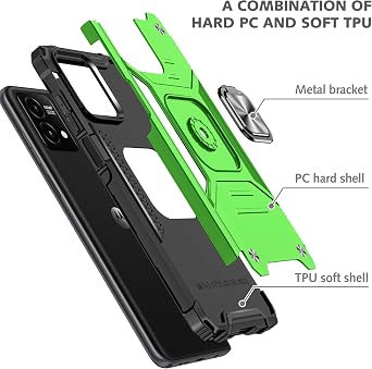 for Moto G Stylus 5g 2023 Case with Screen Protector, 360Military Grade Rotatable Kickstand (Heavy Duty) Shockproof Protective Cases for Moto G Stylus 5G 2023 (Green)