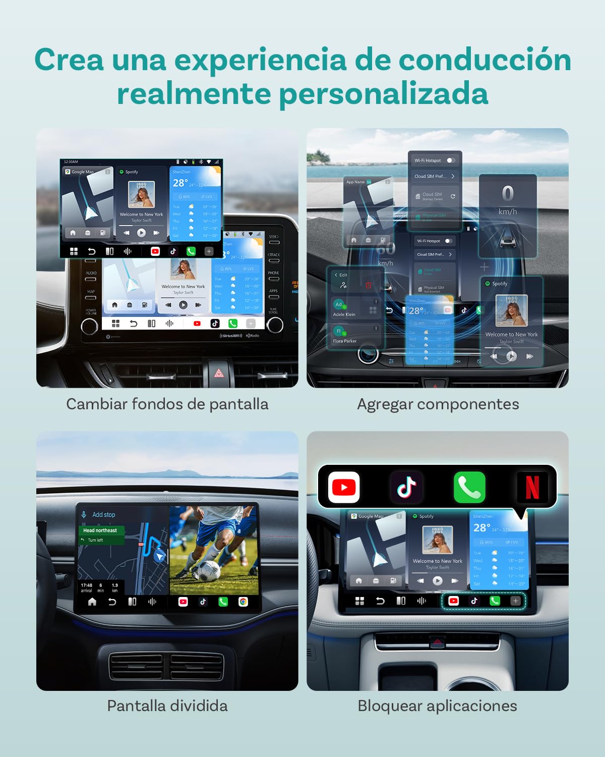 (2026 Nuevo) OTTOCAST P3 Pro CarPlay AI Box, 3-en-1 Inalámbrico Adaptador CarPlay & Android Auto con Salida HDMI, 8GB+128GB, Descargar Cualquier App, Pantalla Dividida para Coches con CP/AA con Cable