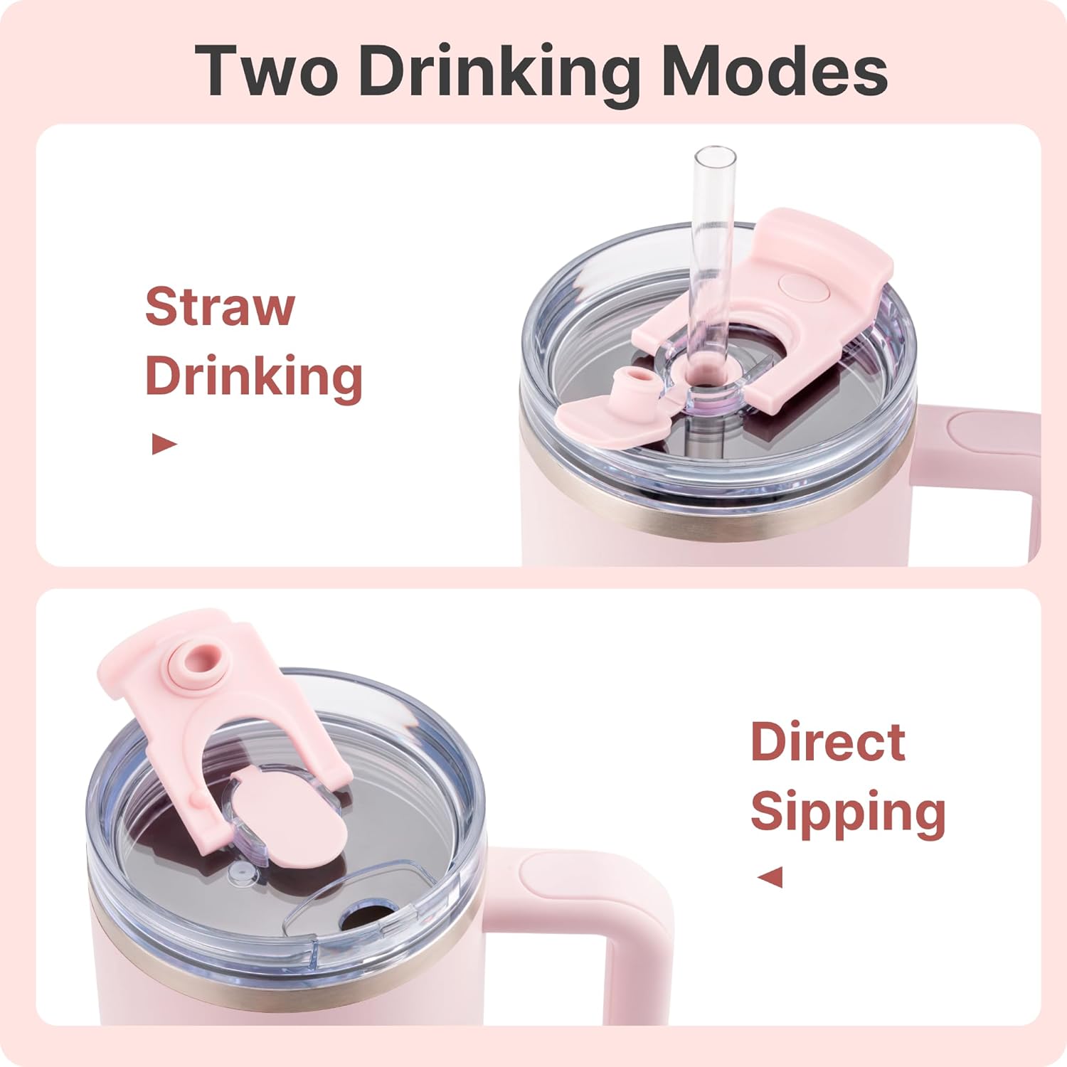 40 OZ Tumbler Lid Replacement for Stanley Quencher 2.0 & ProTour Tumblers, 40 OZ Spill Proof Tumbler Lid for Stanley Cup (Black) - Image 3