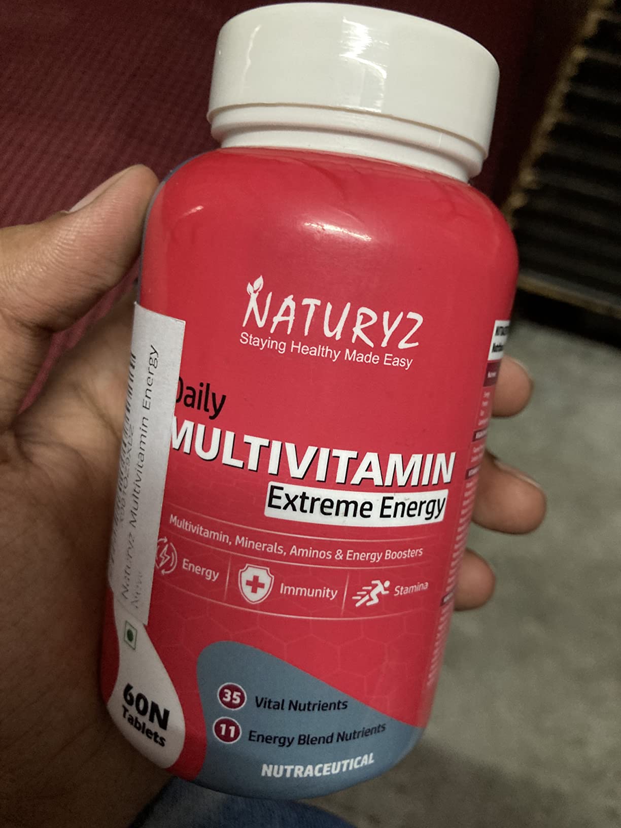 NATURYZ Daily Multivitamin Men 18+ with Highest 60 Nutrients (Vitamins ...