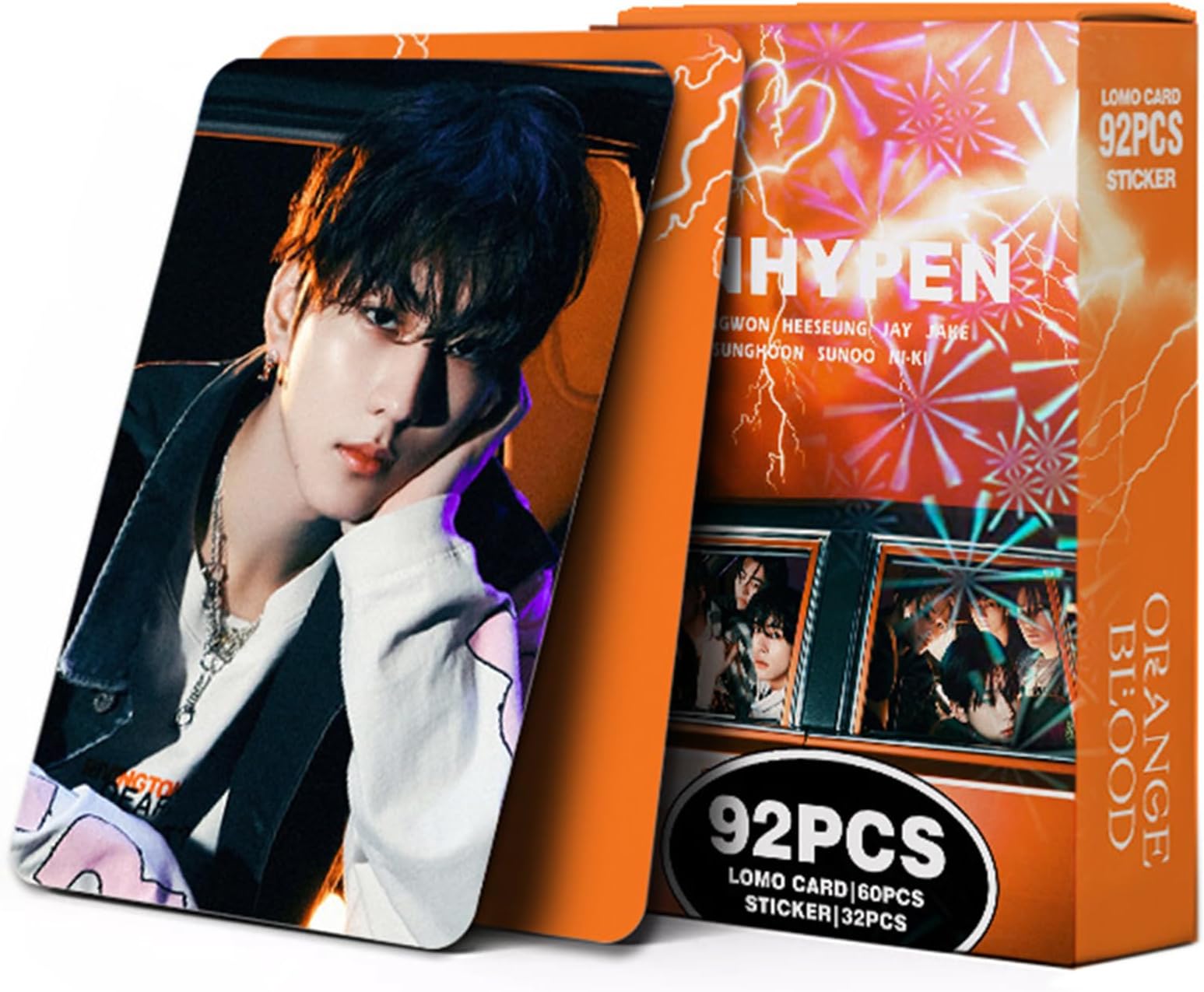 KPOPBP 92 PCS Photocards Orange Blood Mini Album 60 PCS Lomo Cards Set, 32 PCS Kpop Stickers, Gift Merchandise for Boys and Girls