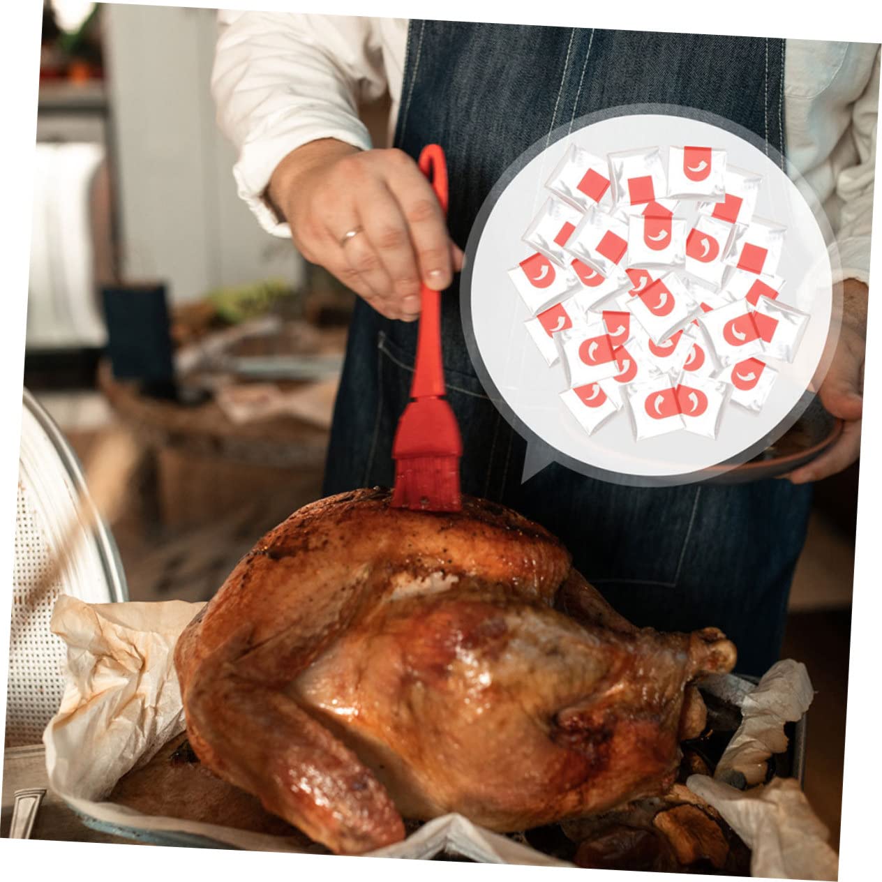 FOMIYES 80pcs High Temperature Roasting Bags for Chicken Turkey Cooking Supply for Oven Microwave Grill Keeps Meat Delicious for Meal Prep Roasting