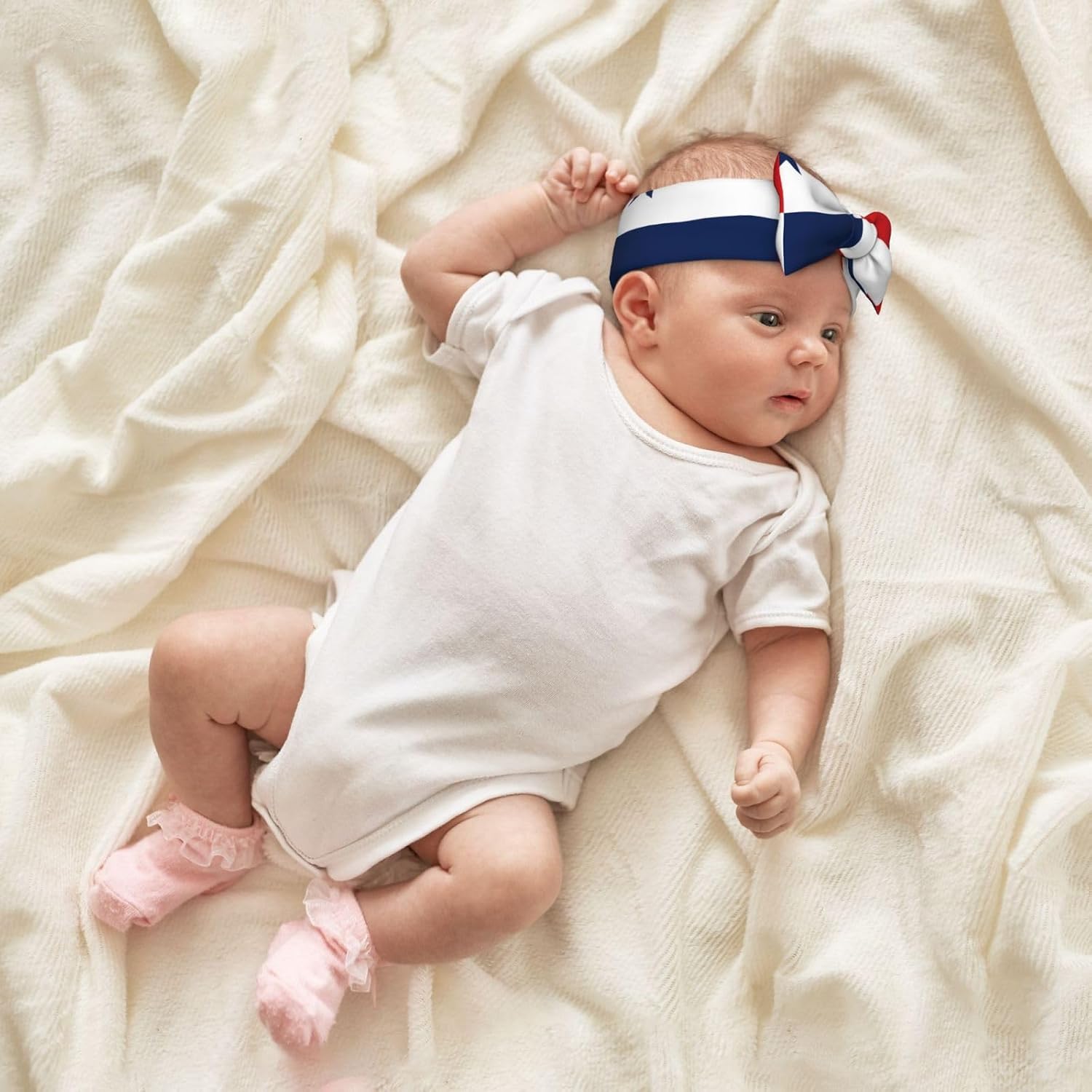 Flag of Panama Infant Baby Headband Soft Polyester Knot Bow Headwraps for Newborns Stylish Elastic Warm