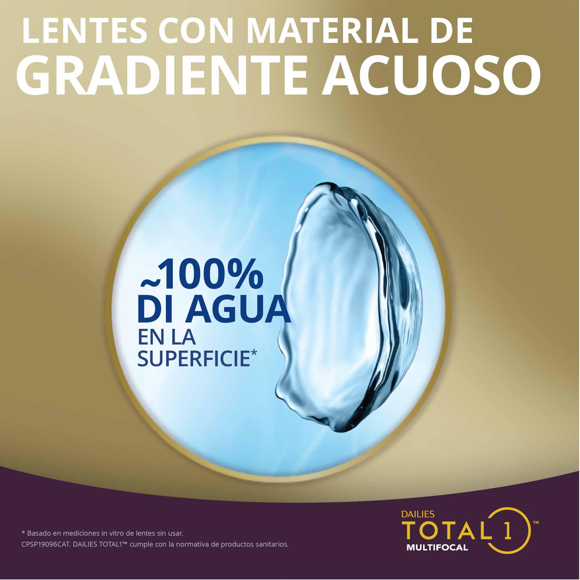 Dailies Total 1 Multifocal - -3.25, 8.50 mm, 0.10 mm, Caja de 30 Lentes, Alta, 14.10 mm