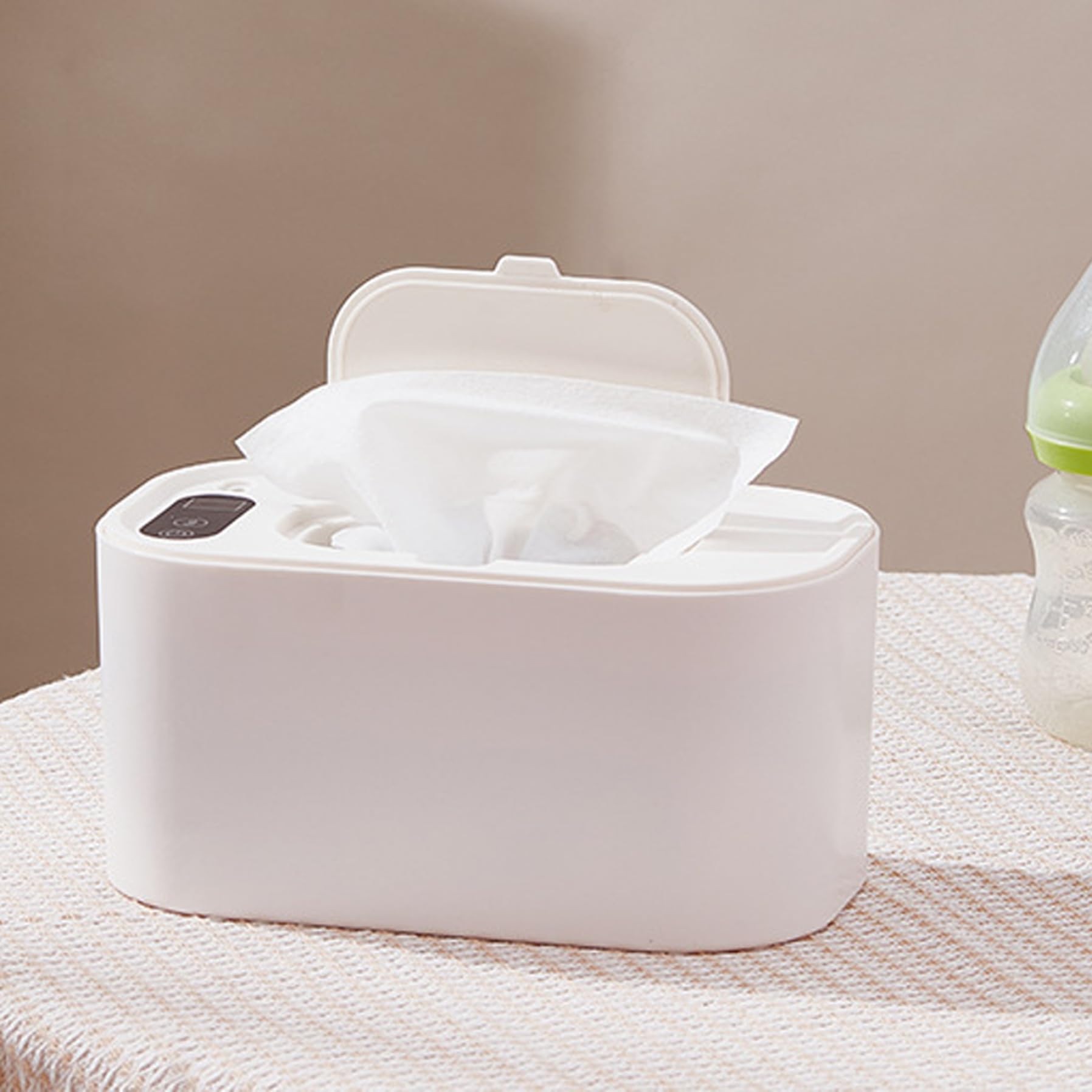 Chauffe-lingettes bébé 40-60 °C réglable silencieux écran LED distributeur USB portable