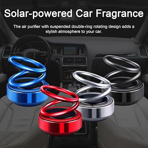 Miniatura 2 de VEAREAR Difusor de coche, difusor giratorio de ambientador de coche alimentado por energía solar con tableta de aromaterapia, difusor creativo de