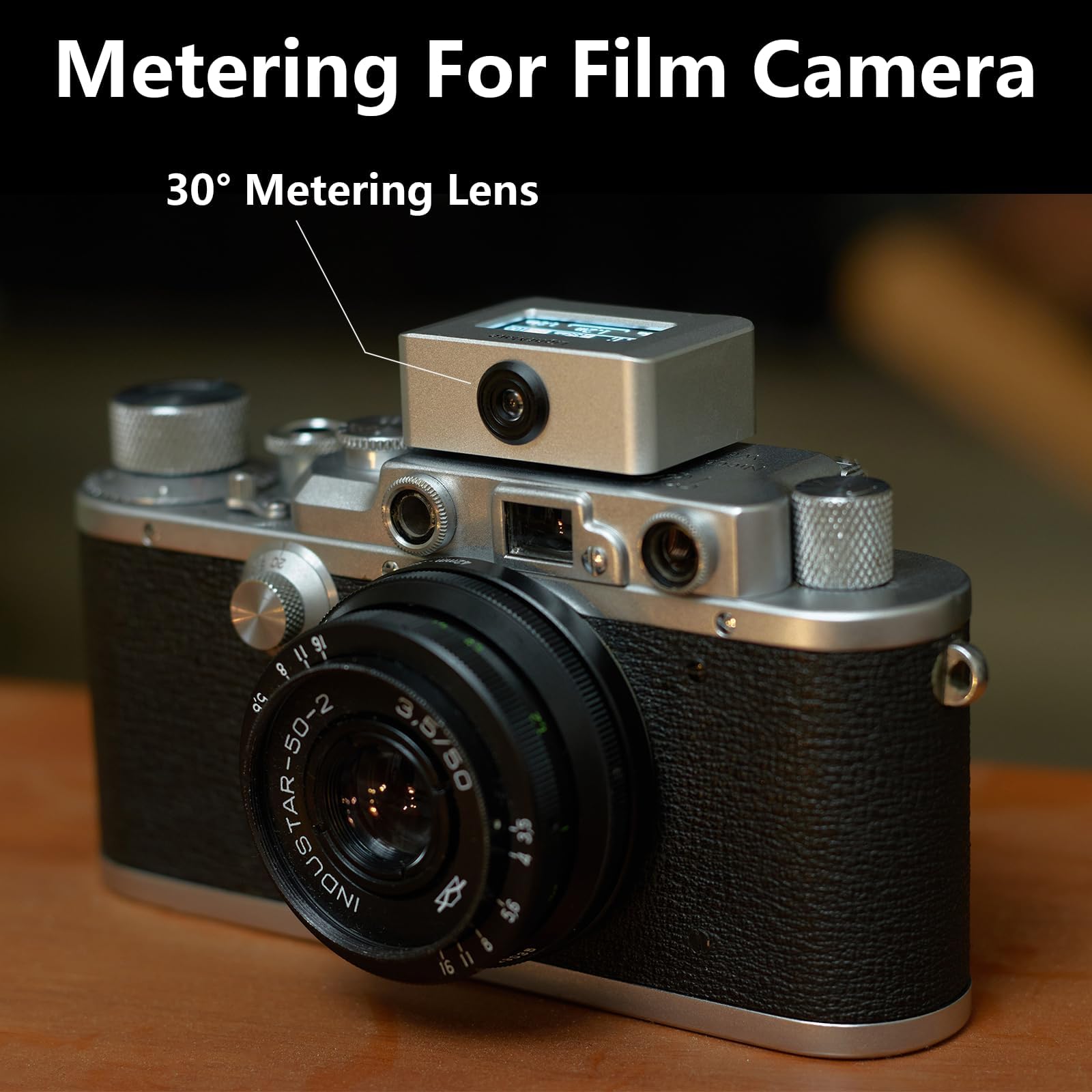 LightMate Lite 2R - Medidor de luz fotográfico, ultracompacto de 1.2 onzas, carcasa de metal CNC, medidor de luz de alta precisión para película, cámaras Leica con batería recargable USB-C, plateado