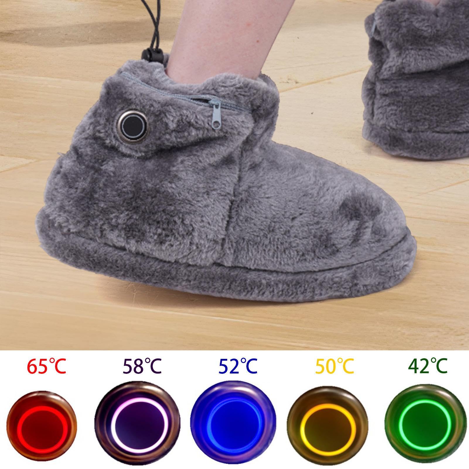 Beheizte Winterstiefel – Verstellbare Fünftemperatur-Stiefel, elektrischer Fußwärmer für Erwachsene | Komfort bei kaltem Wetter, Indoor Lounging, Fernsehen, Lesen Entspannung, Home Chatten, Büro