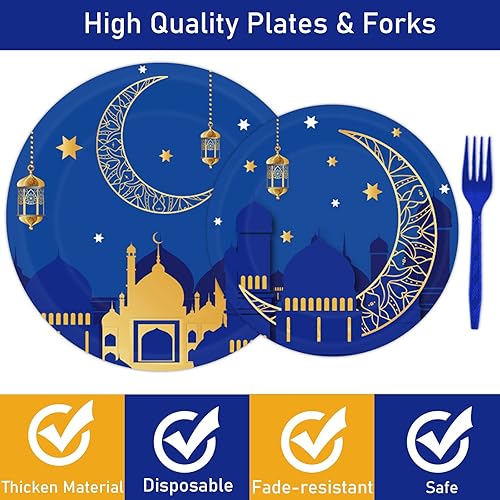 Miniatura 10 de Juego de vajilla de 98 piezas para fiestas de cumpleaños, estilo bohemio, hippie, platos retro, servilletas, mantel, suministros de fiesta estilo de