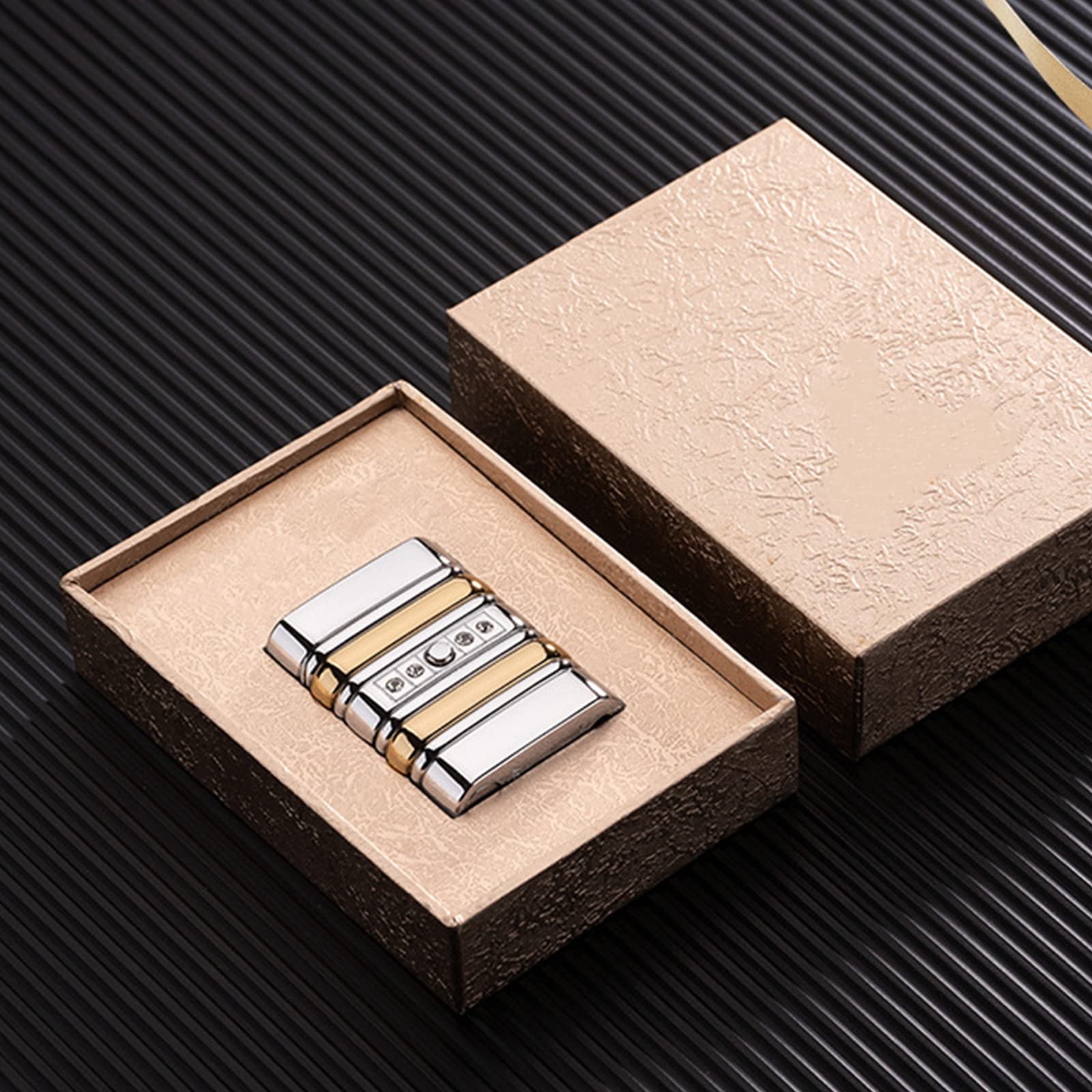 Encendedor de Metal Retro Inflable Portátil de Encendido de Gas Butano a Prueba de Viento Accesorios de Cigarrillos de Regalo para Hombres