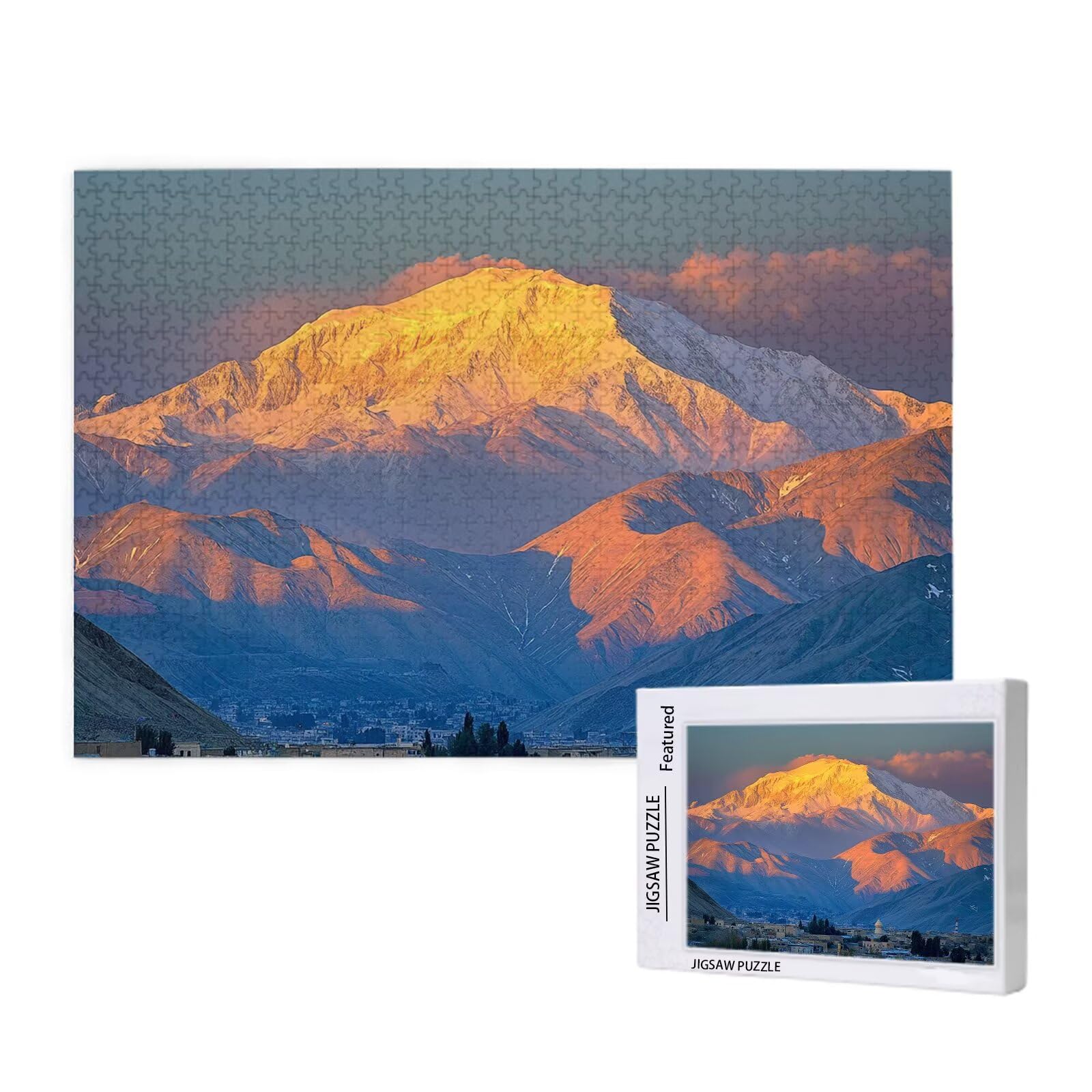 Puzzle Oro Puzzle 1500 Piezas,Montaña Nevada Rompecabezas Desafiante,Puzzles Adultos,Impresión de Alta Definición Colorido Puzzles Madera con Caja de Regalo,Home Decoration,Regalo Mujer,p51t