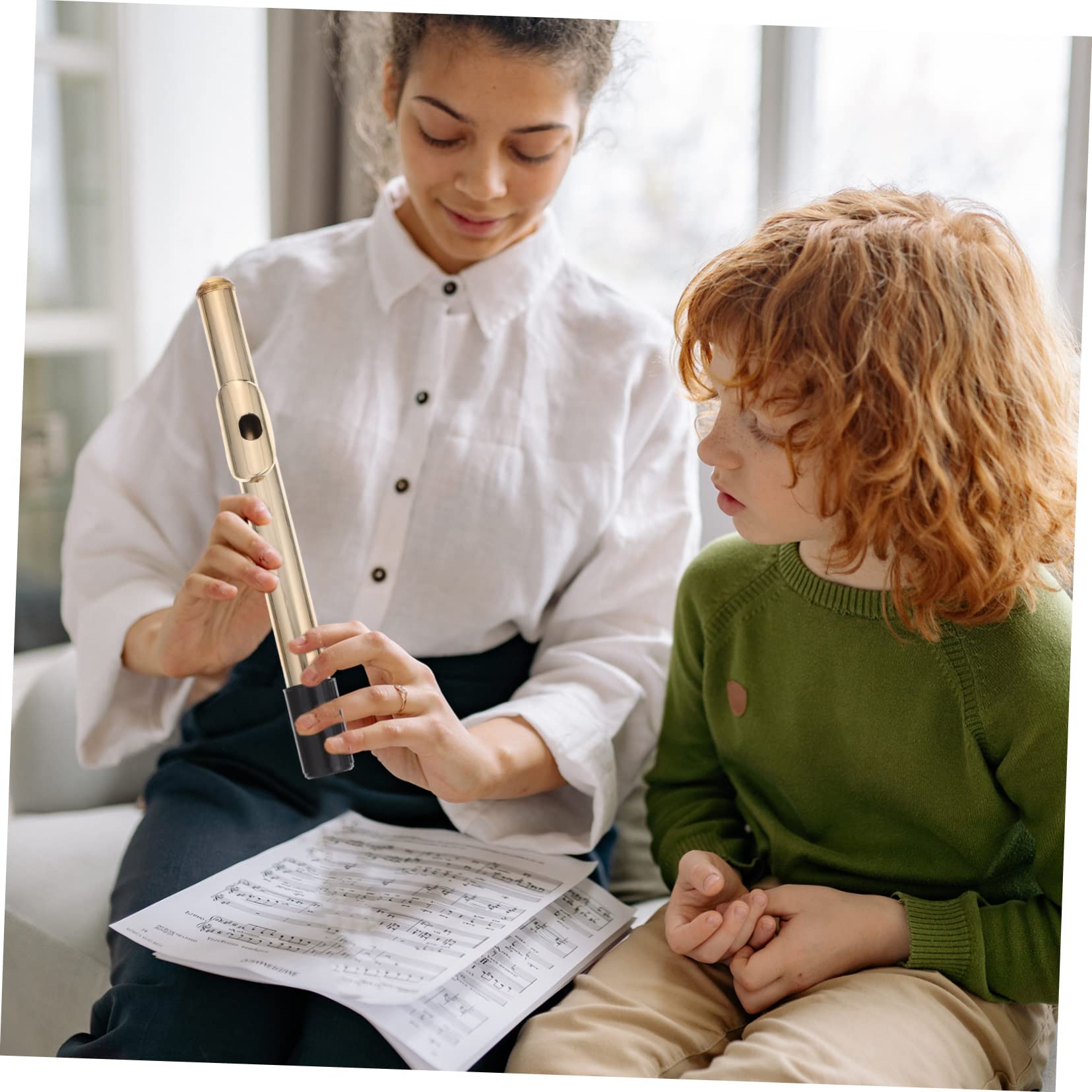 HANABASS Durable Metal Flute Mouthpiece Flute Accessory with Smooth Surface and Excellent Air Tightness for Musicians and present for Music Lovers