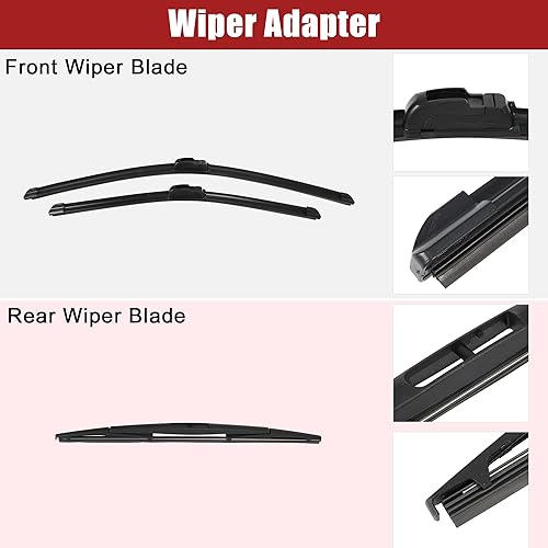 Miniatura 6 de ACROPIX Juego de limpiaparabrisas delantero y trasero de 26 pulgadas, 22 pulgadas, 16 pulgadas, compatible con Honda Odyssey con gancho JU, paquete