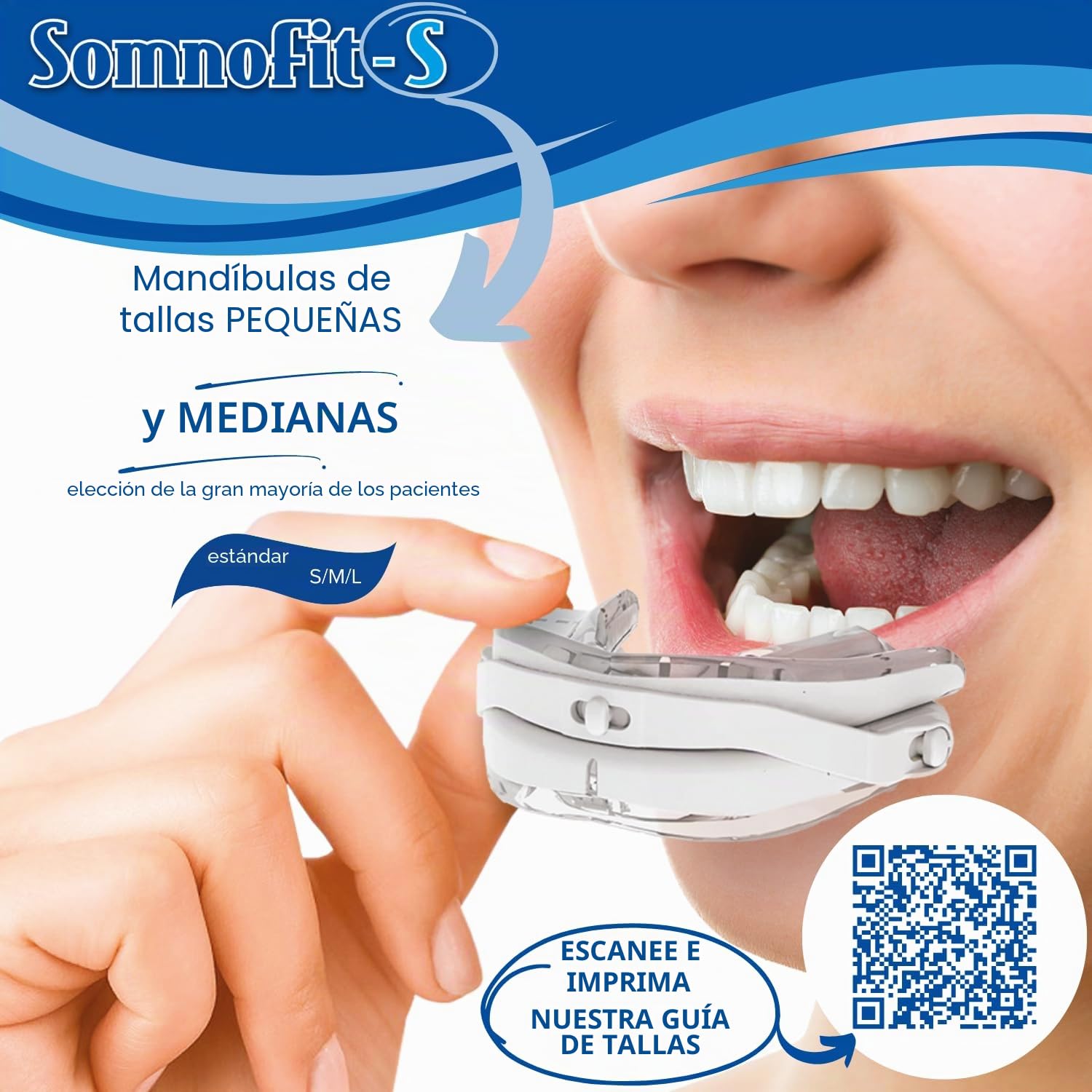 Somnofit-S – Ortesis antironquidos – Canal dental flexible y termoformable – Diseño patentado, gran comodidad – Ortesis mandibular fabricada en Suiza