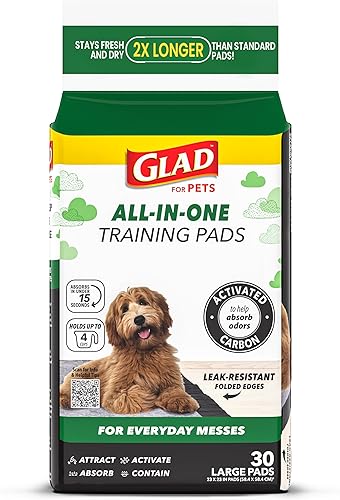Miniatura 5 de Glad Almohadillas para cachorros de carbón negro para mascotas, almohadillas desechables súper absorbentes para orina de perro para entrenamiento de