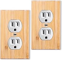 Vista 16 de 4 placas de interruptor de luz de palanca simple de madera maciza de 4.5 x 2.76 pulgadas, cubierta de interruptor de luz de bambú de calidad