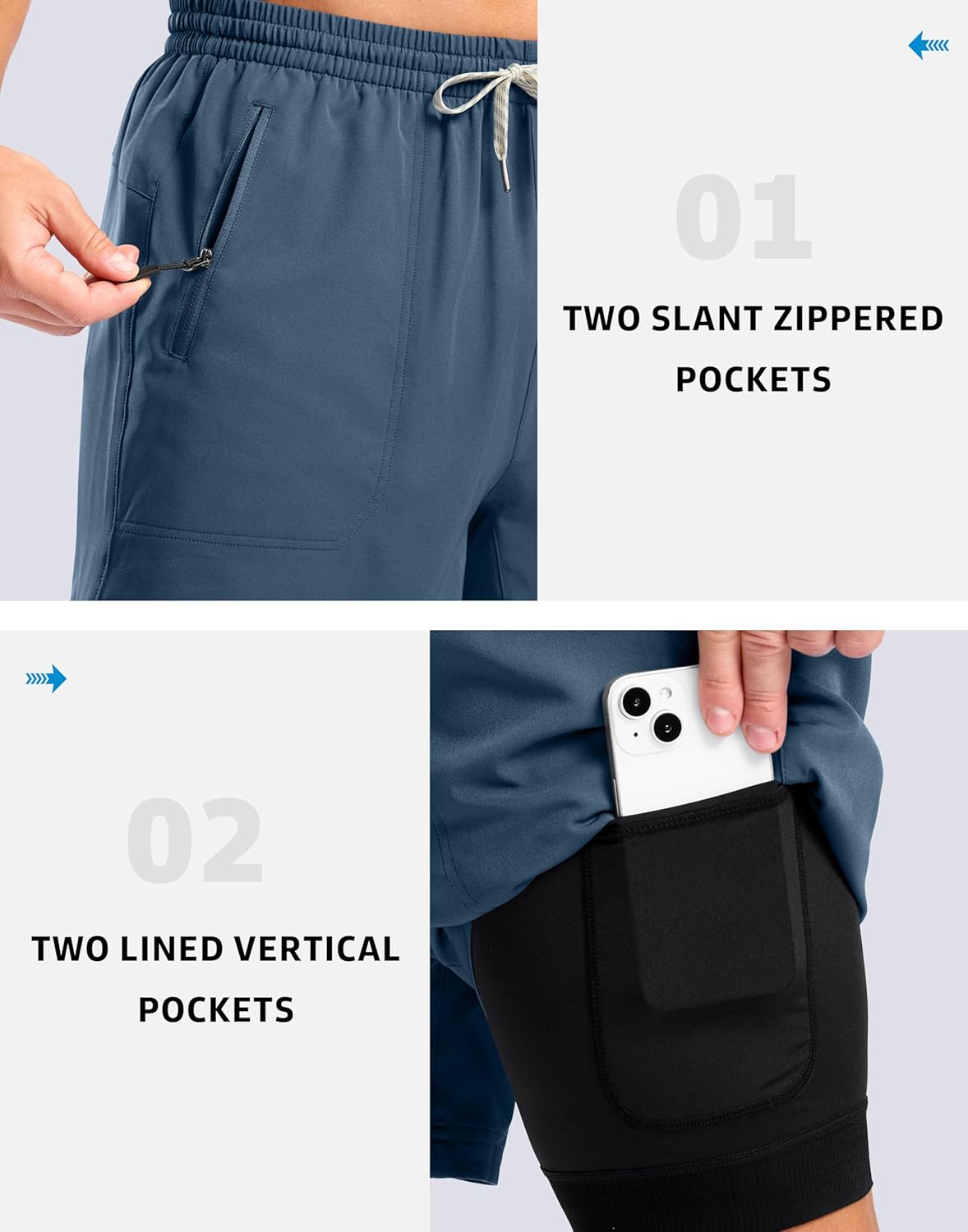 Bikewa Men's Mountain Bike Shorts 4D Padded Loose-fit Cycling Biking Bicycle Riding Biker Shorts for Men Zipper Pockets - Image 6