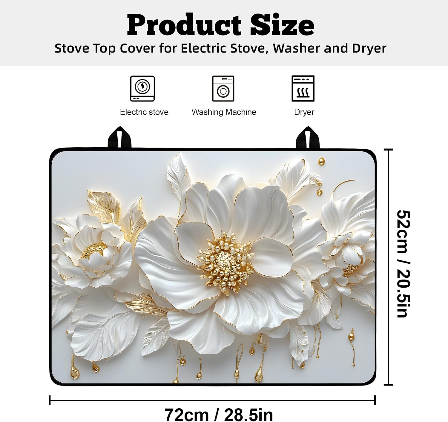 Multi-Design Stove Cover for Glass/Electric Stoves - 3-in-1 Heat-Resistant Protector Mat, Non-Slip Drying Rack 28"x20"
