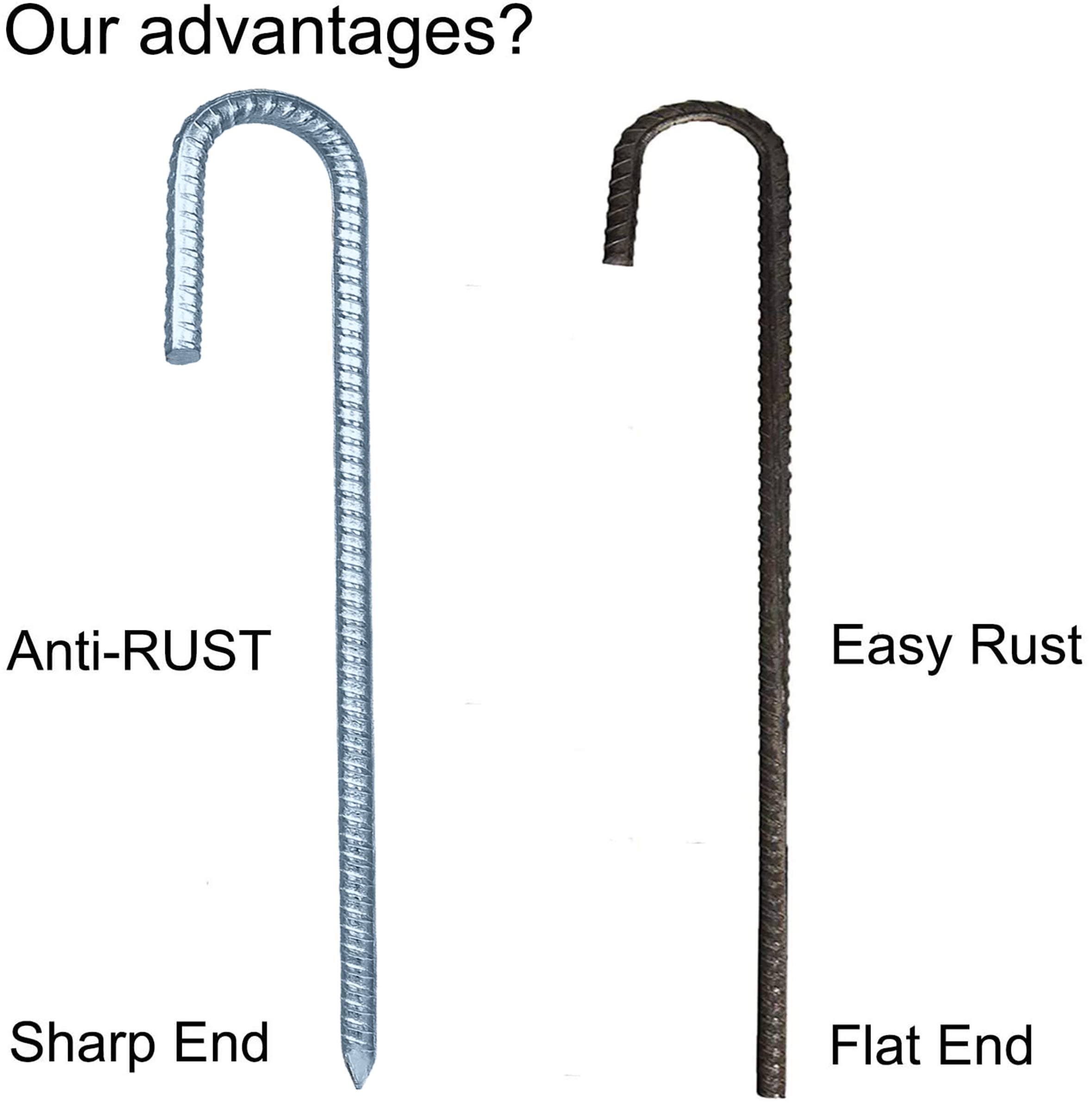 Hryx Pali per Tenda Avvitati da 8 Pollici - Ancoraggi A Terra Avvitati, Pali per Tenda Rotanti con Filettatura, Pali per Tenda Resistenti per Campeggio E Uso Esterno,4pcs,Orange