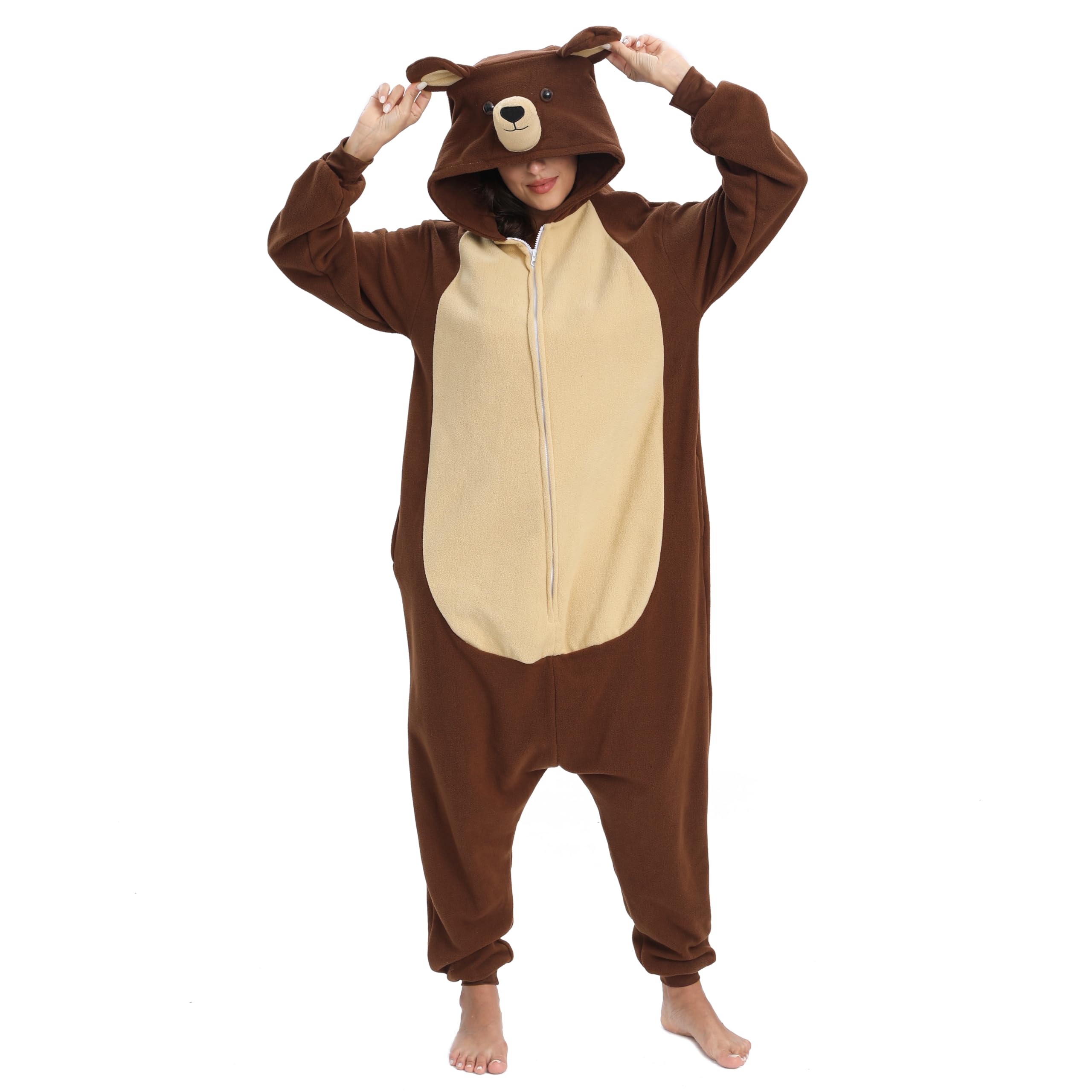 NAITOKE Adult Animal Onesie Halloween Costume Cosplay One-Piece Pajamas Women Man Teens