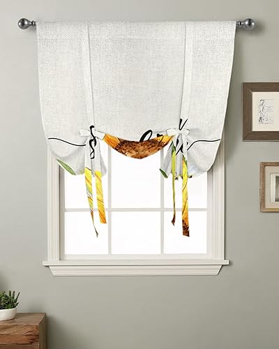 Miniatura 2 de Cortinas con lazo de girasol para cocina, baño, dormitorio, ventanas de 54 pulgadas de largo, cortinas con bolsillo para barra, cortina de cortina