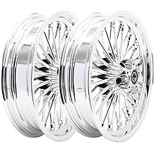 TOFR 16x3.5 Front 16x3.5 Rear Wheels Rims Fat Spoke For Harley Softail Fat Boy FatBoy FLSTF 00-06 2000 2001 2002 2003 2004 2005 2006 Chrome 16 inch + 16 inch