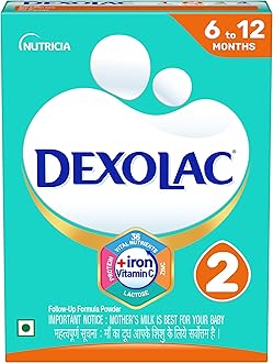 Dexolac Follow Up Infant Formula Milk Powder for Babies - Stage 2 (6 to 12 months) - with 36 Vital Nutrients - 400gms - BIB Pack