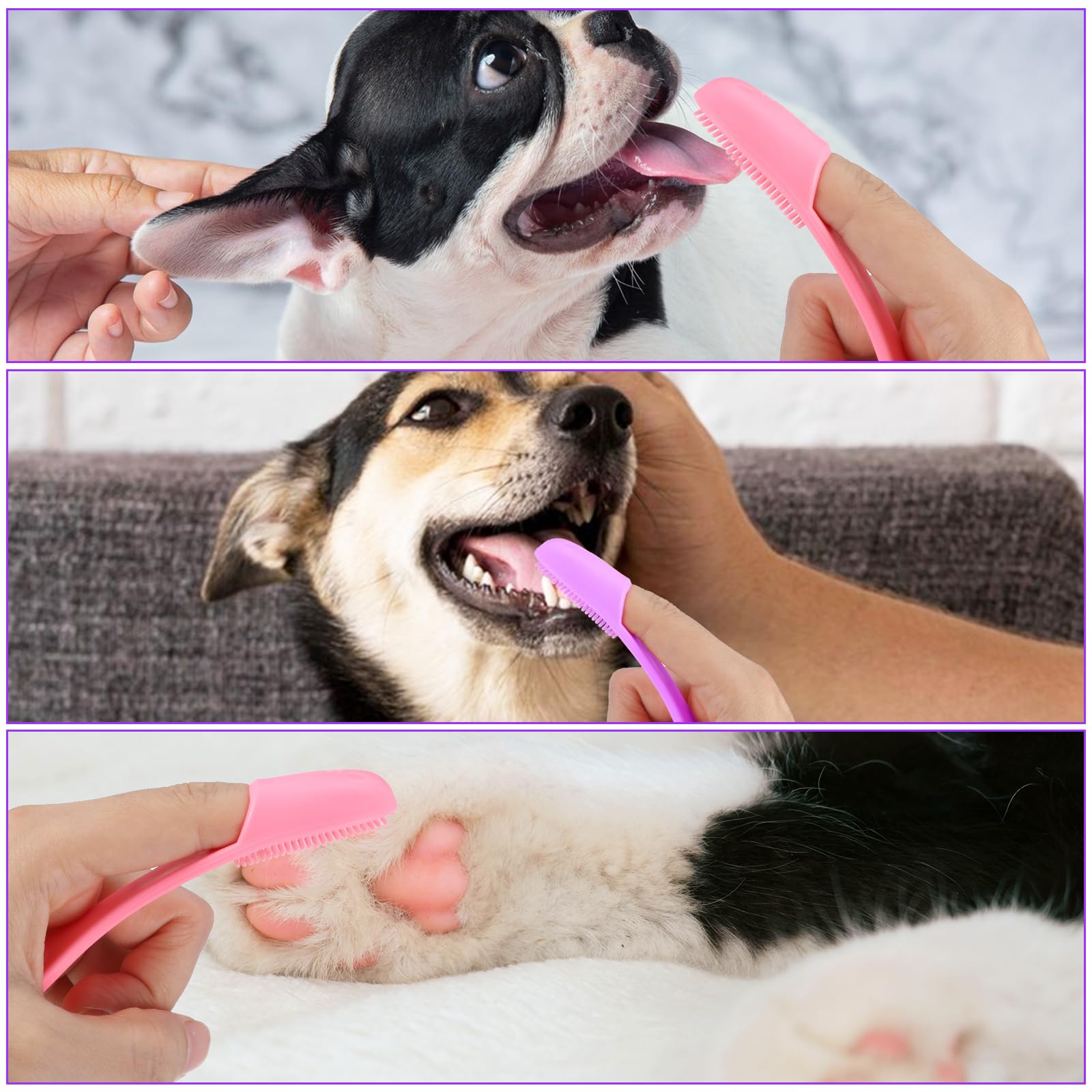 Dog Toothbrush Soft Silicone Finger Toothbrush Dog Tooth Brushing Kit Cat Tooth Brush Teeth Cleaning Dental Care for Small and Large Pet 4 Pack - image 7