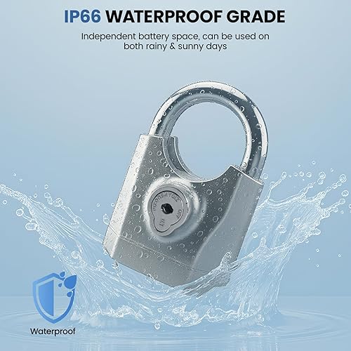 Miniatura 8 de Candado de cadena para bicicleta con alarma de 130 dB, cerraduras de motocicleta resistentes antirrobo, 3.3 pies, cadena de acero endurecido de