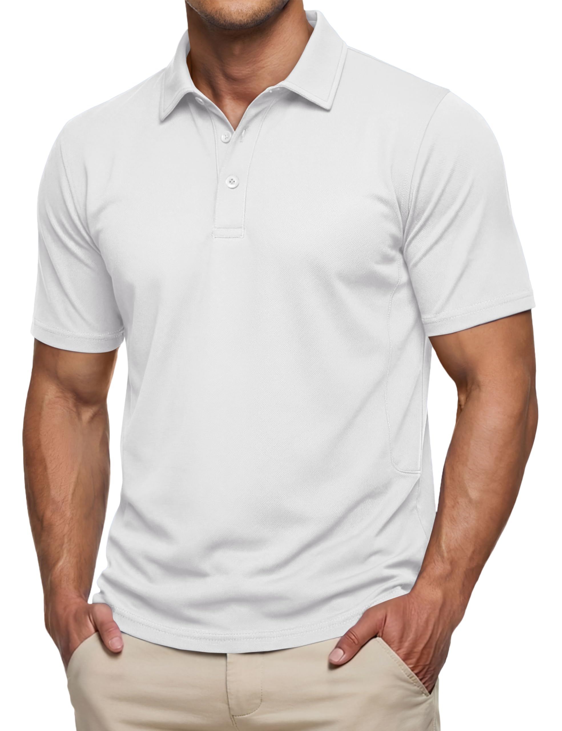 TACVASEN Poloshirt Herren Kurzarm Funktions Polo Shirt Baumwolle Atmungsaktiv Polohemd Sommer Golf T-Shirt Freizeit