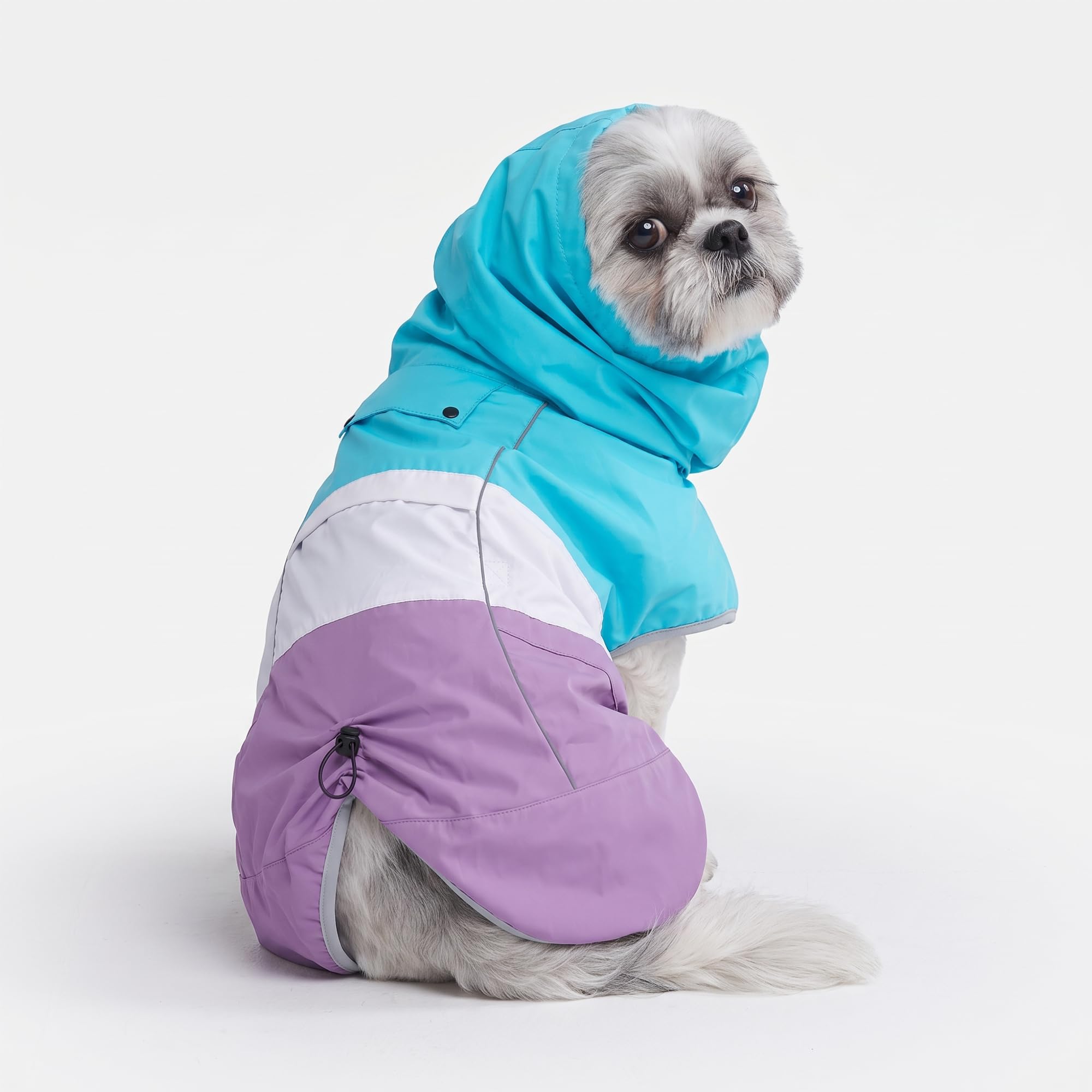 Spark Paws Dog Raincoat - Waterproof Rain Jacket w/Hood, Full Coverage