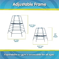 Vista 3 de Explorer 2 Jungle Gym - Juego de escalada con marco de acero ajustable, toldo y plataforma resistentes a la intemperie, juego al aire libre