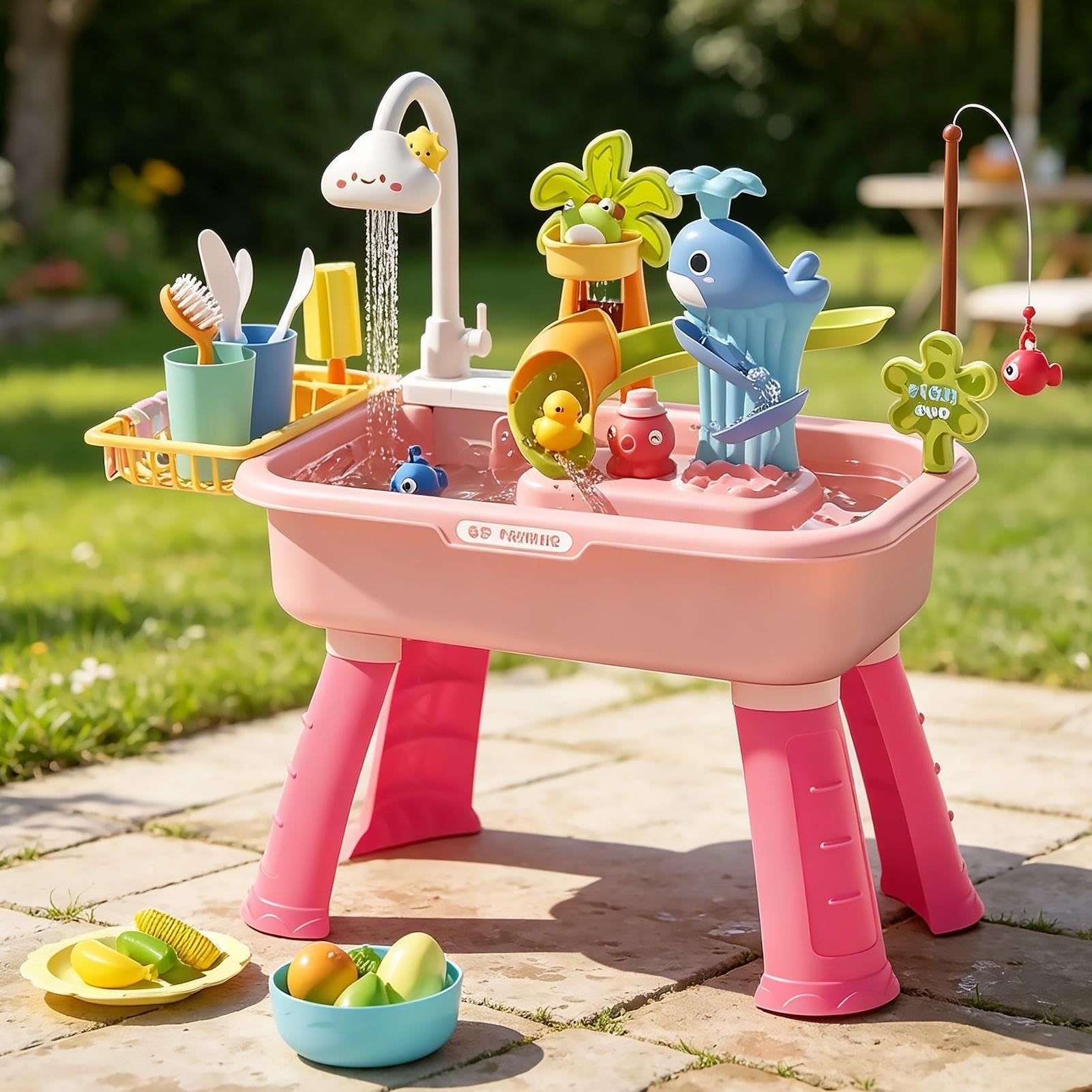 Tavolo da per bambini con pompa, giocattoli sensoriali divertenti | Tavolo da biliardo per bambini, giocattolo per ragazze, per interni ed esterni, giardino, cortile, terrazza, prato, asilo