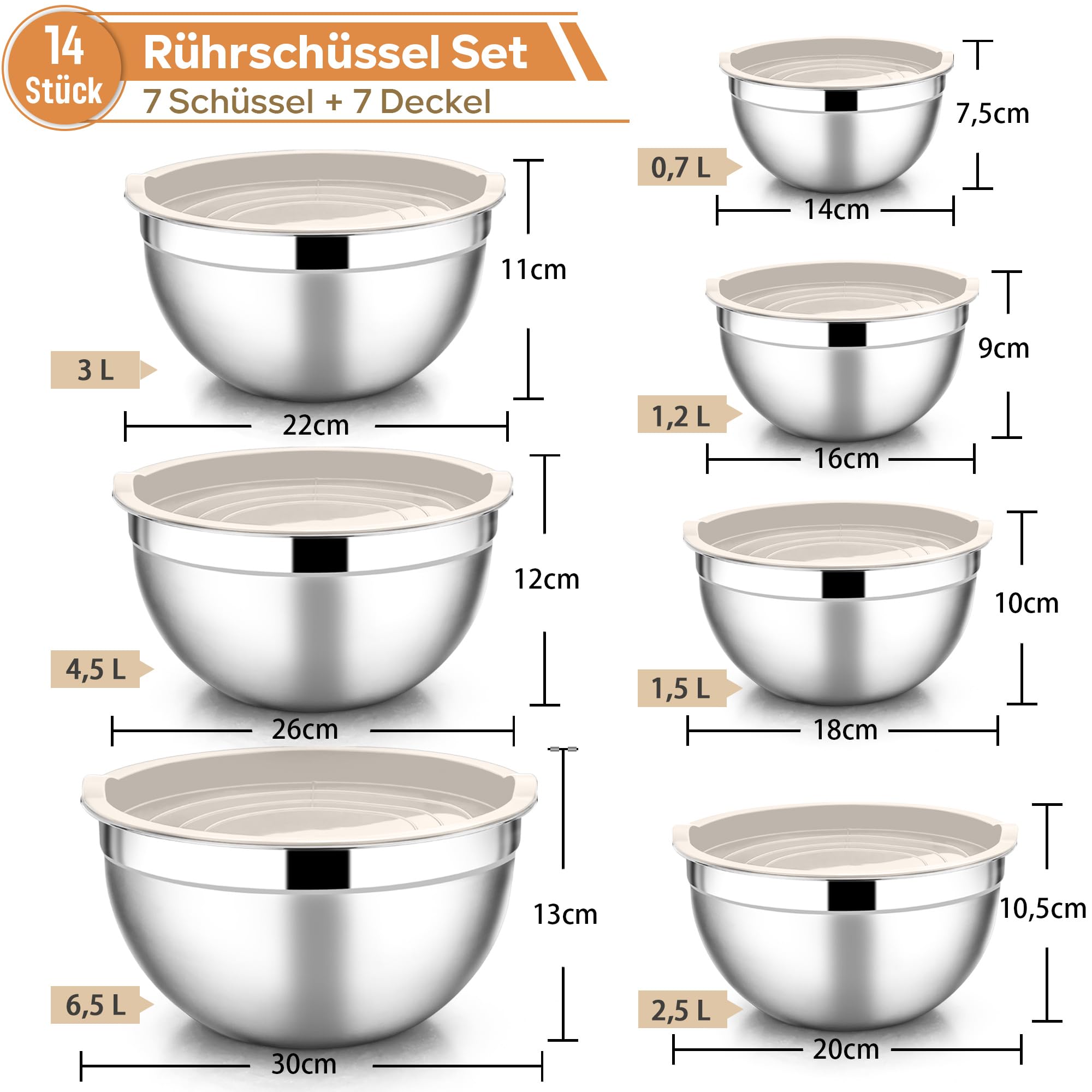 Set Ciotole Herogo Acciaio Inox - Design Moderno per Cucina