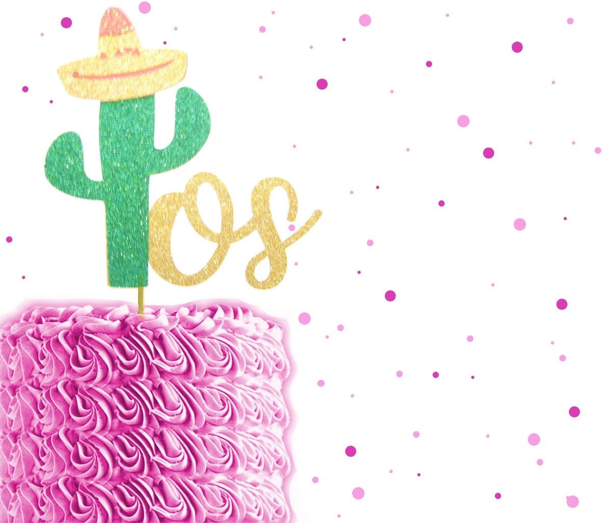 Glitter Fiesta Dos Cake Topper, Two Cake Topper, Fiesta Cake Topper, Cactus Birthday, Tropical Birthday, Cinco de Mayo