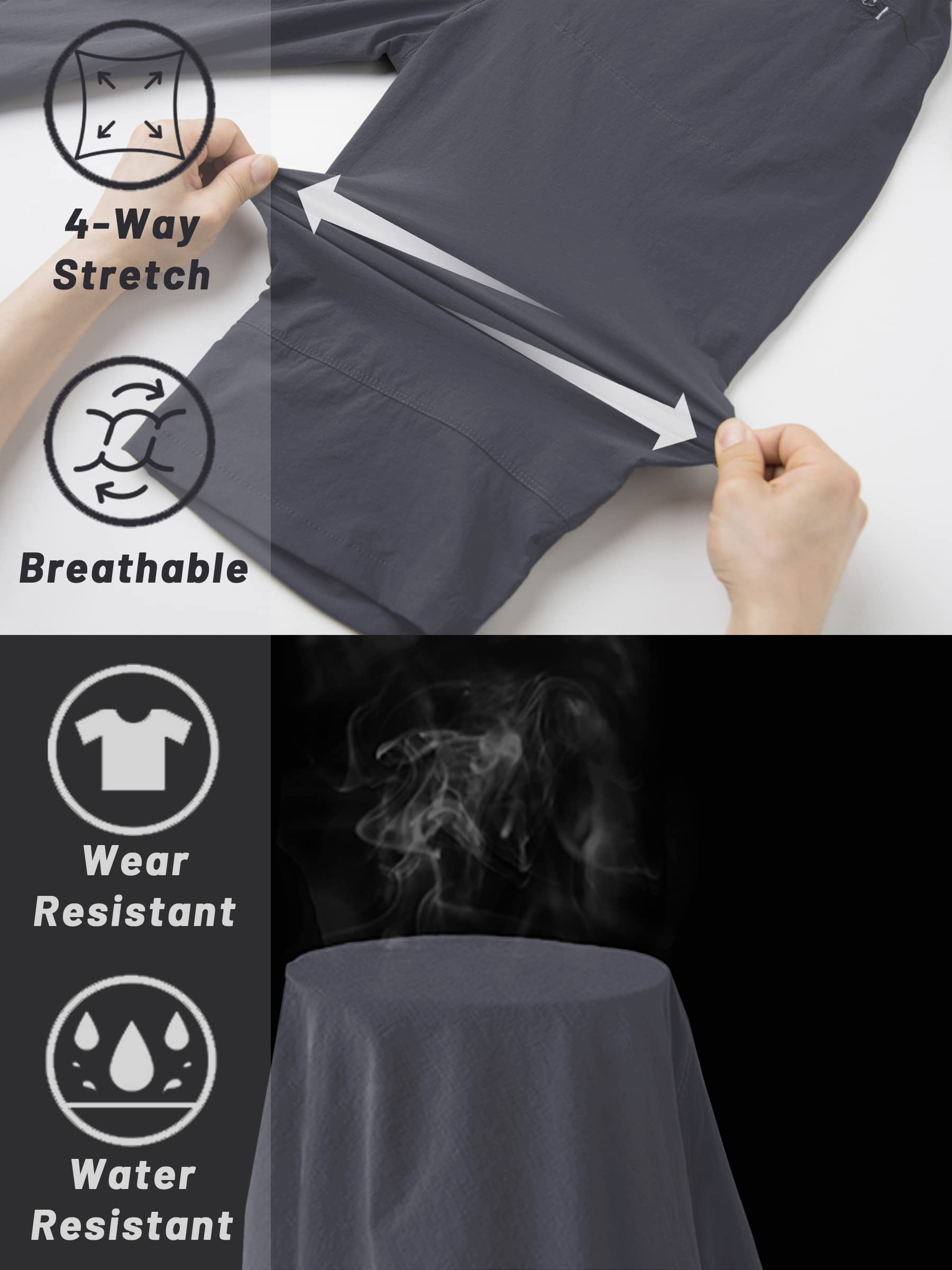 TACVASEN Uomo Pantaloni Sportivi a 3/4 Traspiranti ad Asciugatura Rapida