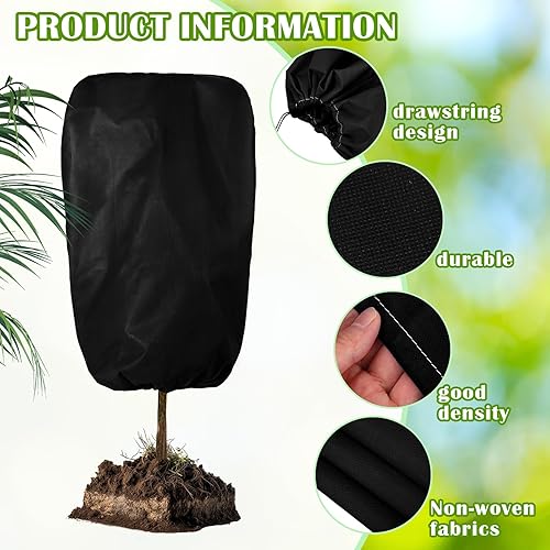 Miniatura 3 de 5 fundas para plantas con cordón para invierno, de 31 x 39 pulgadas, mantas de escarcha para plantas al aire libre, congelados, protección de