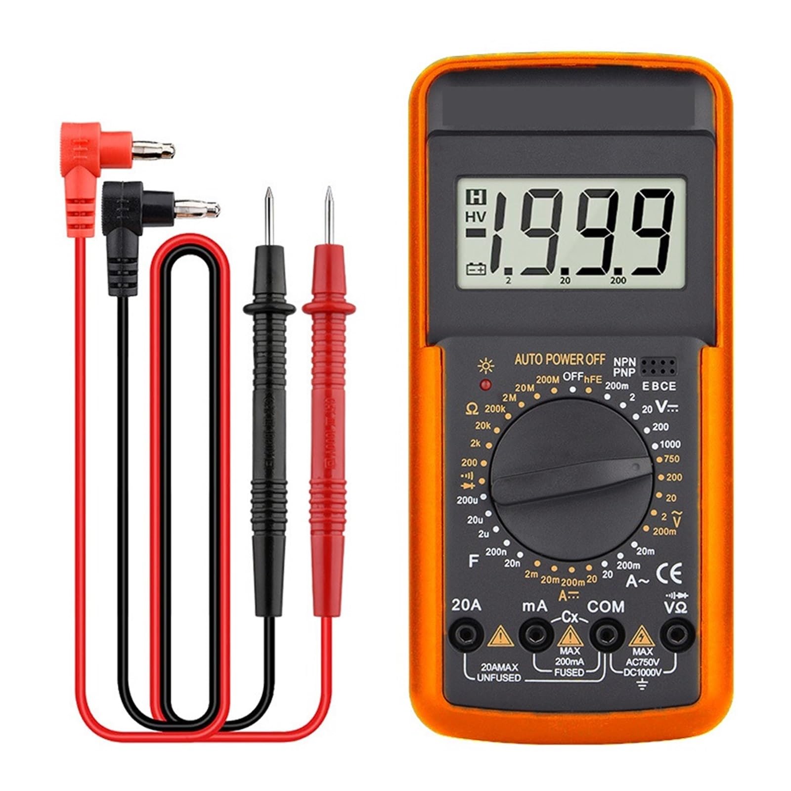 Multimetr Cyfrowy DC AC Multimetr Tester Pojemności Ręczny Zakres Woltomierz True RMS Tester Próbnik Elektroniczny Narzędzie Dla Elektryków(116)
