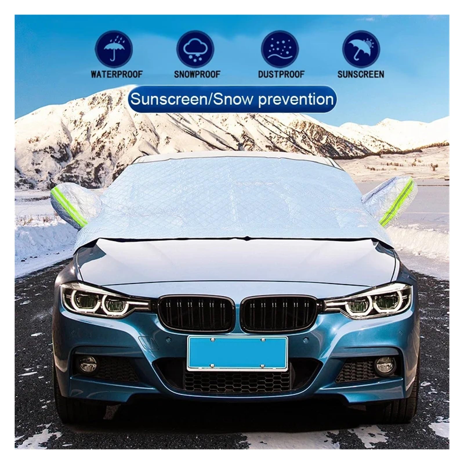 Cubierta de Parabrisas Delantero Coche Invierno, parasoles para, Protector Universal contra el Polvo y la Nieve para automóvil(4)