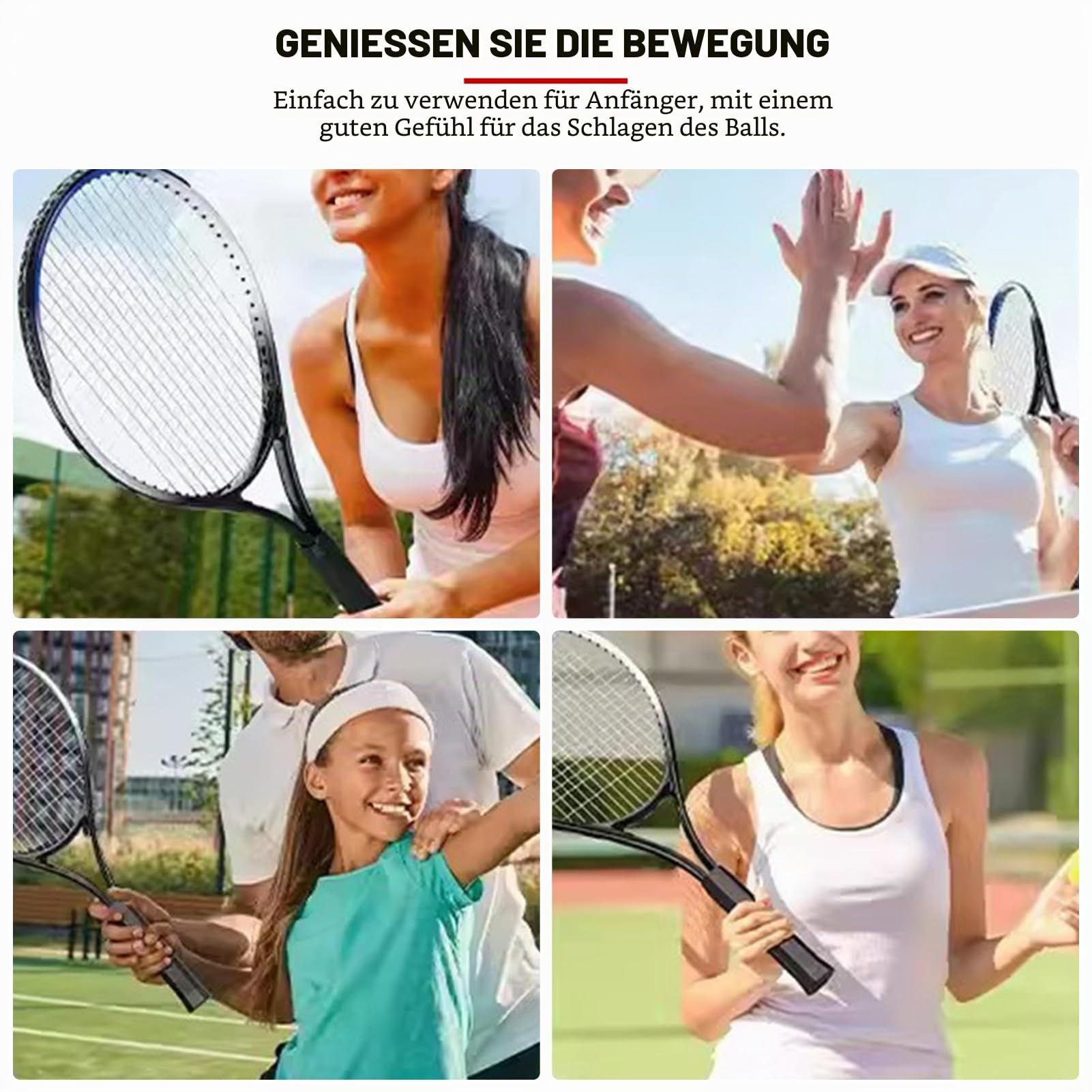 27-Zoll-Anfänger-Tennisschläger Für Erwachsene – Leichtes Einzelschläger-Set Für Erwachsene Für Damen Und Herren Mit Tragetasche