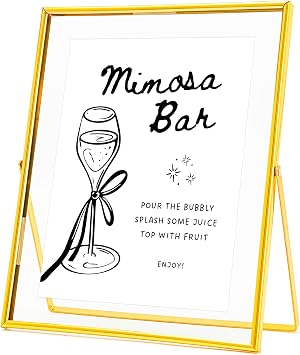Calculs Mimosa Bar Wedding Sign, 8x10 Gold Floating Picture Frame