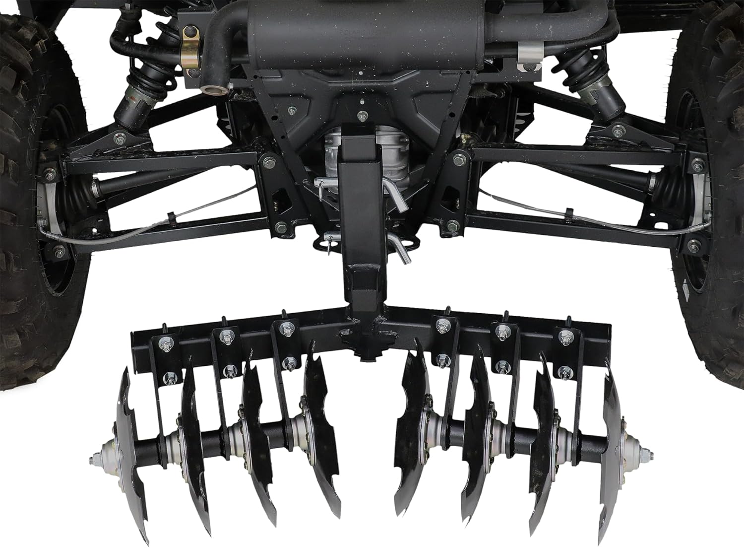 Big Buck 32" Pull Behind Disc Plow Harrow UTV Implement with 2" Receiver Mount, Cultivates 1 to 2 Acres